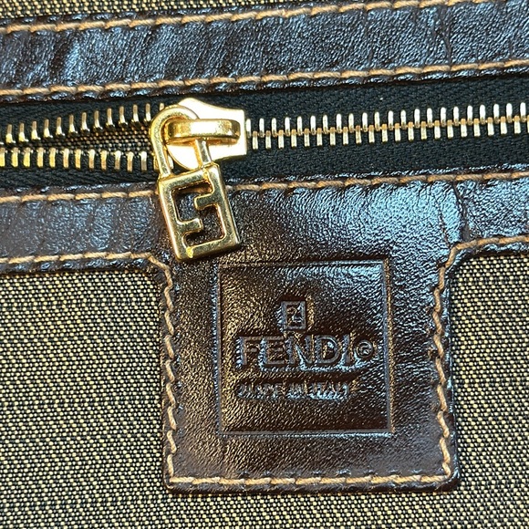 COA Fendi Zucca Tote Goldtone Hardware, Adjustable Sides, Leather Straps - Picture 14 of 15